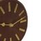 Faux Leather Round Decorative Clock with Rectangular Base
